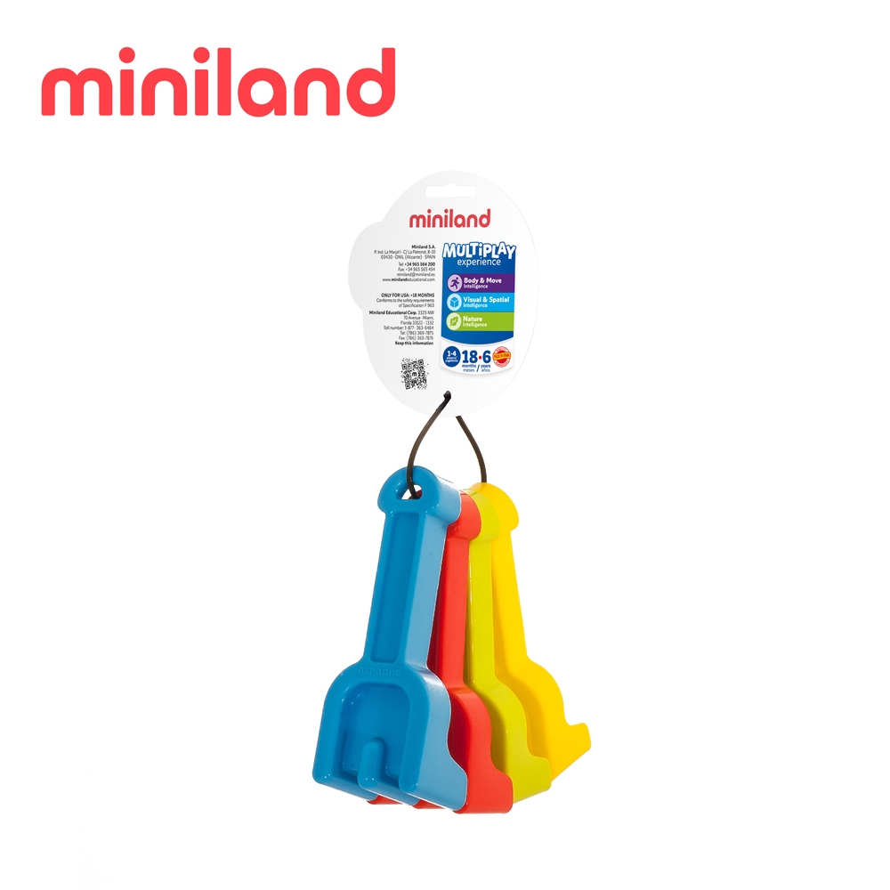 【西班牙miniland】沙雪地幼兒耙子4入組-13cm 西班牙原裝進口 兒童玩具 玩具 戲水玩具 親子