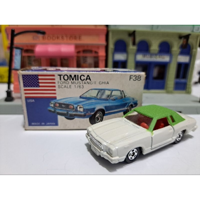 Tomica 日製 藍盒 外國車 F38 Ford Mustang II Ghia 福特 雙門 肌肉 超跑 絕版 日本製