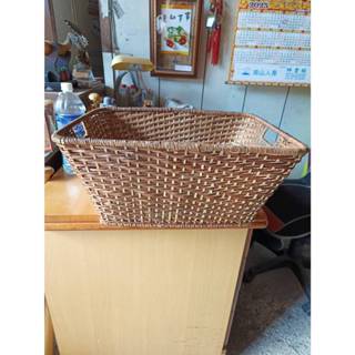 【銓芳傢俱】超大藤編收納籃-長50×寬38×高22cm 編織籃 竹編籃 藤編梯形置物籃 收納箱 整理箱 籐籃 收納盒