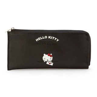 @凱蒂日式精品@Hello Kitty 凱蒂貓 皮質拉鍊長夾 長皮夾 錢包 手拿包 《黑》