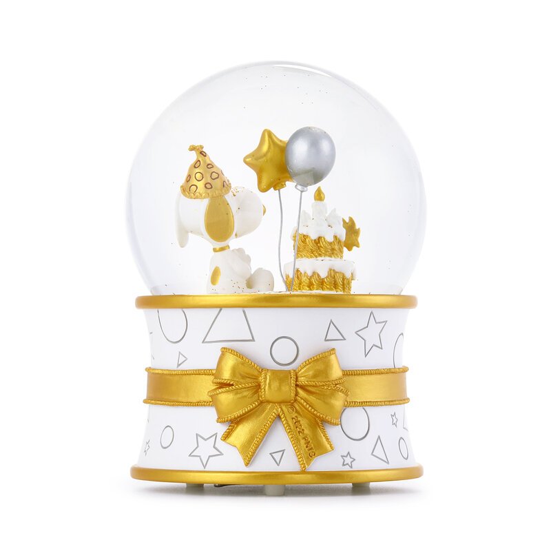 【哈比屋音樂盒】Snoopy史努比生日 水晶球音樂盒