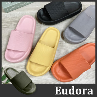 【Eudora】EVA防水拖鞋 厚底拖鞋 胖胖拖 麵包鞋 踩屎鞋 厚底軟底防水 涼拖鞋 涼鞋 拖鞋 居家室內拖鞋 防水鞋