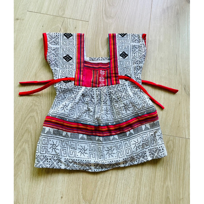 泰國🇹🇭少數民族當地衣服苗族傳統服飾古著民族風傳統服原住民原民風圖騰編織寶寶嬰幼兒洋裝童裝