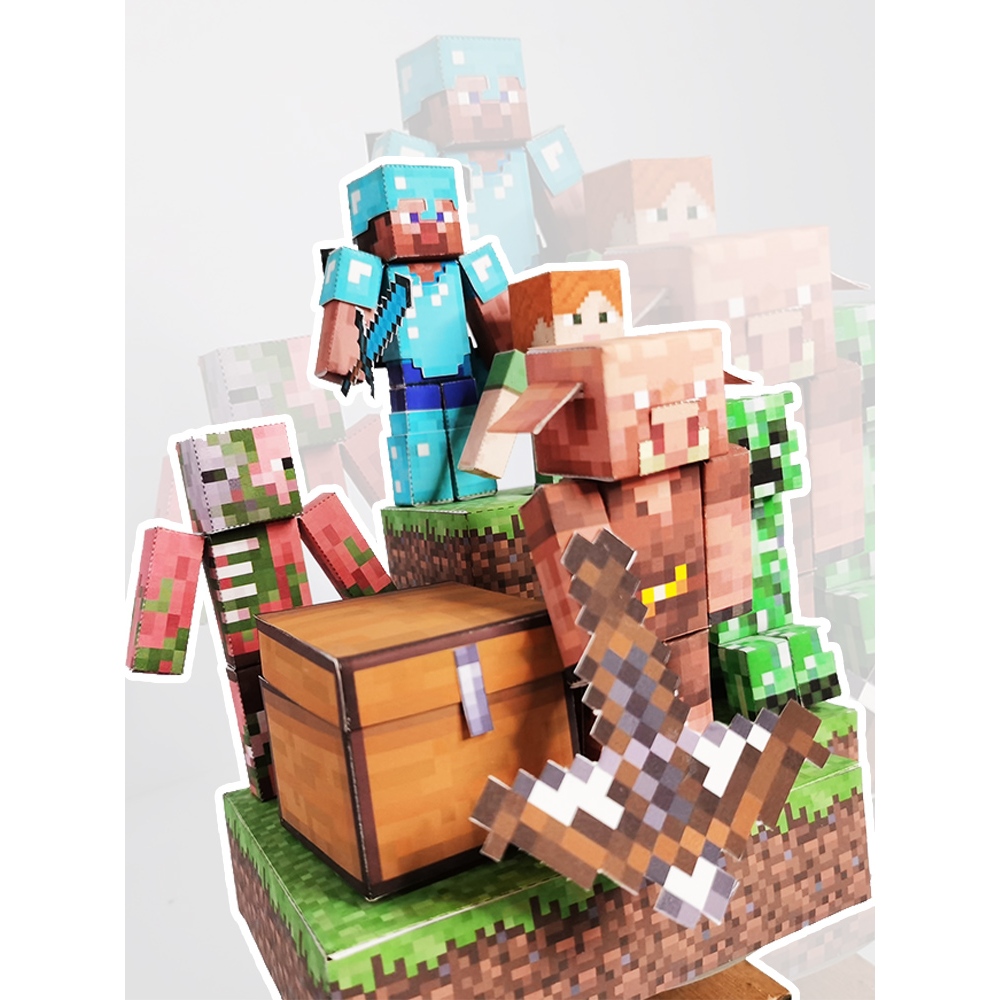 我的世界_經典角色2 立體紙模型 手工 DIY 摺紙 折紙 紙製品 遊戲 minecraft