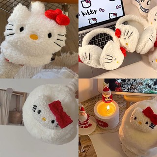凱蒂貓耳罩 Hello Kitty 毛毛耳罩 造型 聖誕節 跨年 可愛 毛帽 帽子 羊羔毛