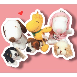 【二手懷舊】6隻一起賣!!!SNOOPY/史努比/狗狗/史奴比/大頭狗/糊塗塌客/Woodstock/娃娃裝飾