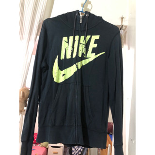 ❤️二手古著已絕版Nike破碎感長版仿舊黑連帽運動外套❤️