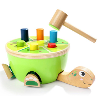 敲打玩具 烏龜敲打台 烏龜打地鼠 寶寶玩具 益智教具 木頭玩具