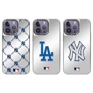 magsafe磁吸 銀框鏡面手機殼 MLB紐約洋基隊防摔手機殼 適用於iPhone15 14 13 12 Pro Max