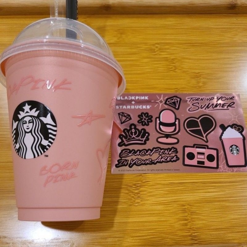 全新♡Blackpink +Starbucks聯名冷水杯♡附專屬粉色紙袋