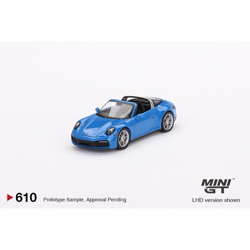 (附膠盒) MINI GT 1/64 Porsche 911 Targa 4S Shark Blue #610