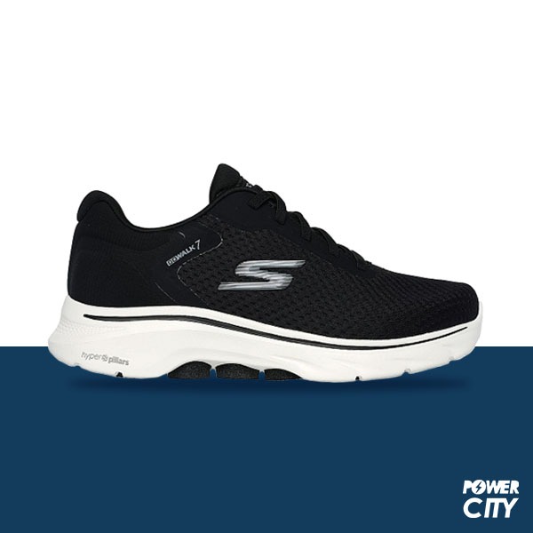 【SKECHERS】GO WALK 7 運動鞋 休閒鞋 彈性鞋帶 碳黑 男鞋 -216636BKW