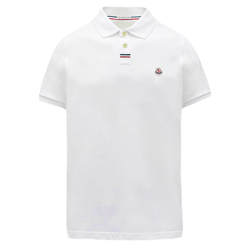 【鋇拉國際】MONCLER 男款 品牌LOGO 短袖POLO衫 白色 義大利正品代購 歐洲代購 台北實體工作室