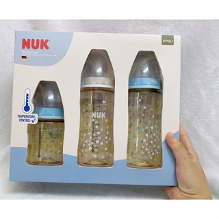 (全新) 德國NUK 新生兒PPSU感溫奶瓶禮盒組 寬口