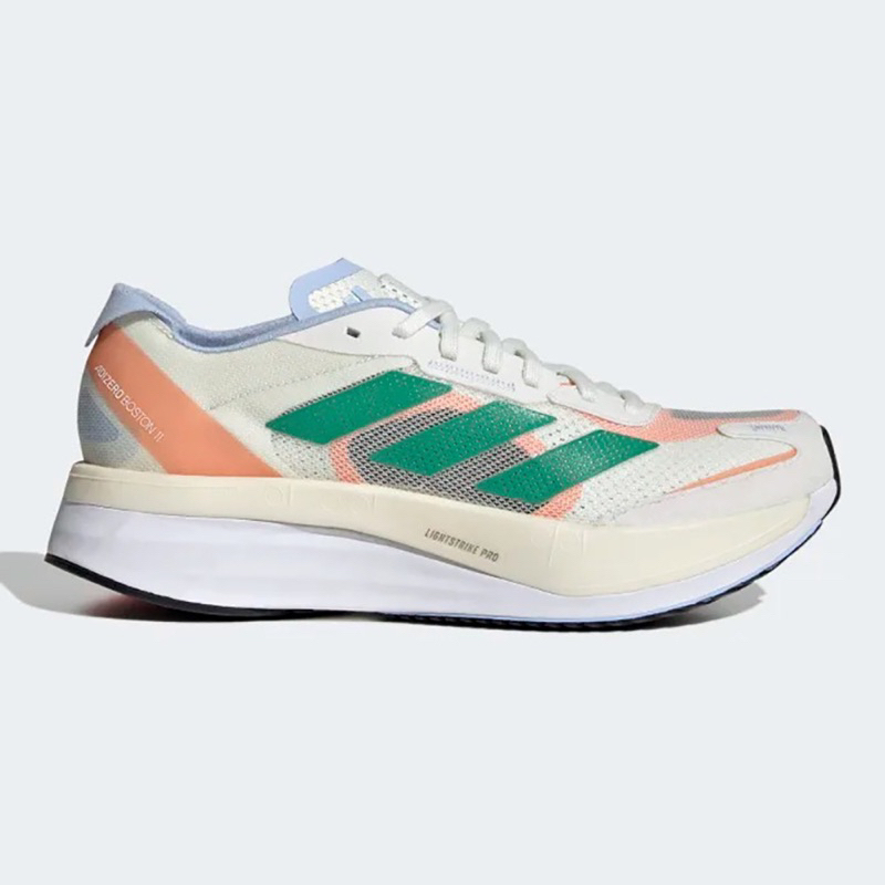 Adidas 女鞋 慢跑鞋 ADIZERO BOSTON 11 白綠 size: 25cm