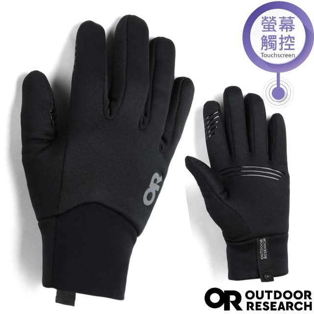 【Outdoor Research】男 款 中量級透氣保暖智慧抓絨手套(可觸控)/矽膠防滑條_黑_OR300558