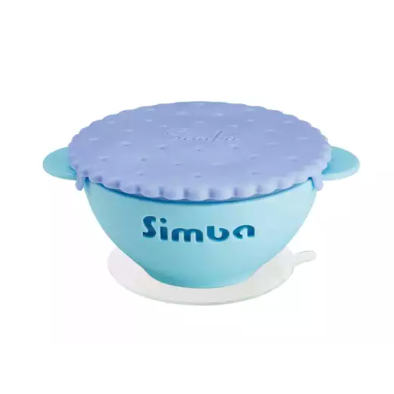 【Simba 小獅王辛巴】美味曲奇吸盤碗－藍莓優格(藍色)