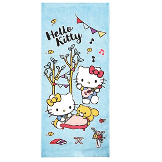 童巾24cm*54cm-三麗鷗 兒童毛巾 kitty 純棉割絨製童巾 擦手巾