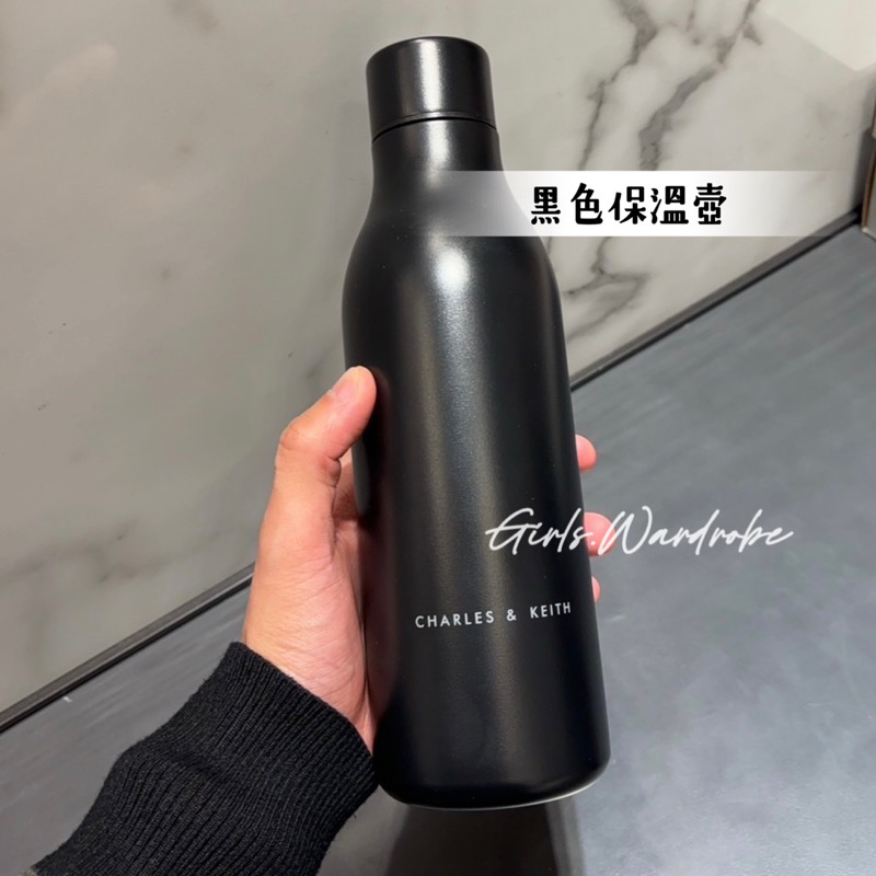 現貨🔥CHARLES &amp; KEITH x 誠品生活聯名 304不鏽鋼吸管杯 黑色保溫壺