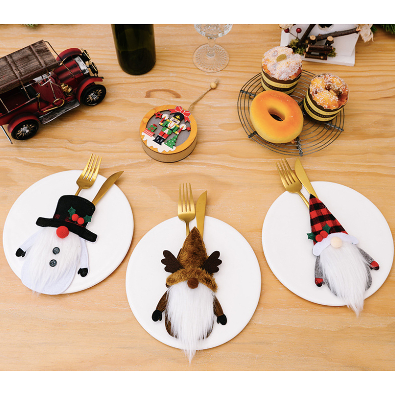 #聖誕餐具套（069）聖誕 刀叉套 聖誕節裝飾 桌面佈置 餐具套 派對裝飾 聖誕大餐 餐桌佈置 餐具袋 聖誕佈置