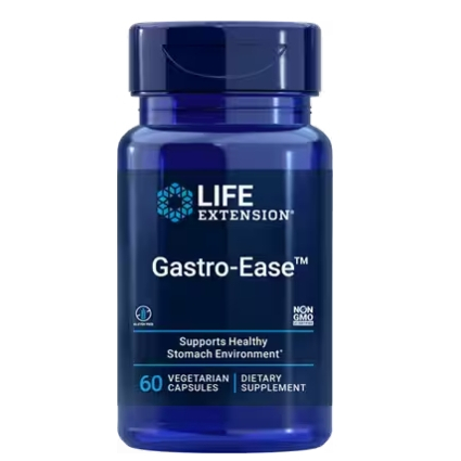 Life Extension 美國原裝 Gastro-Ease幽門桿菌 羅伊氏乳桿菌，左旋肌肽鋅｜ 60顆膠囊