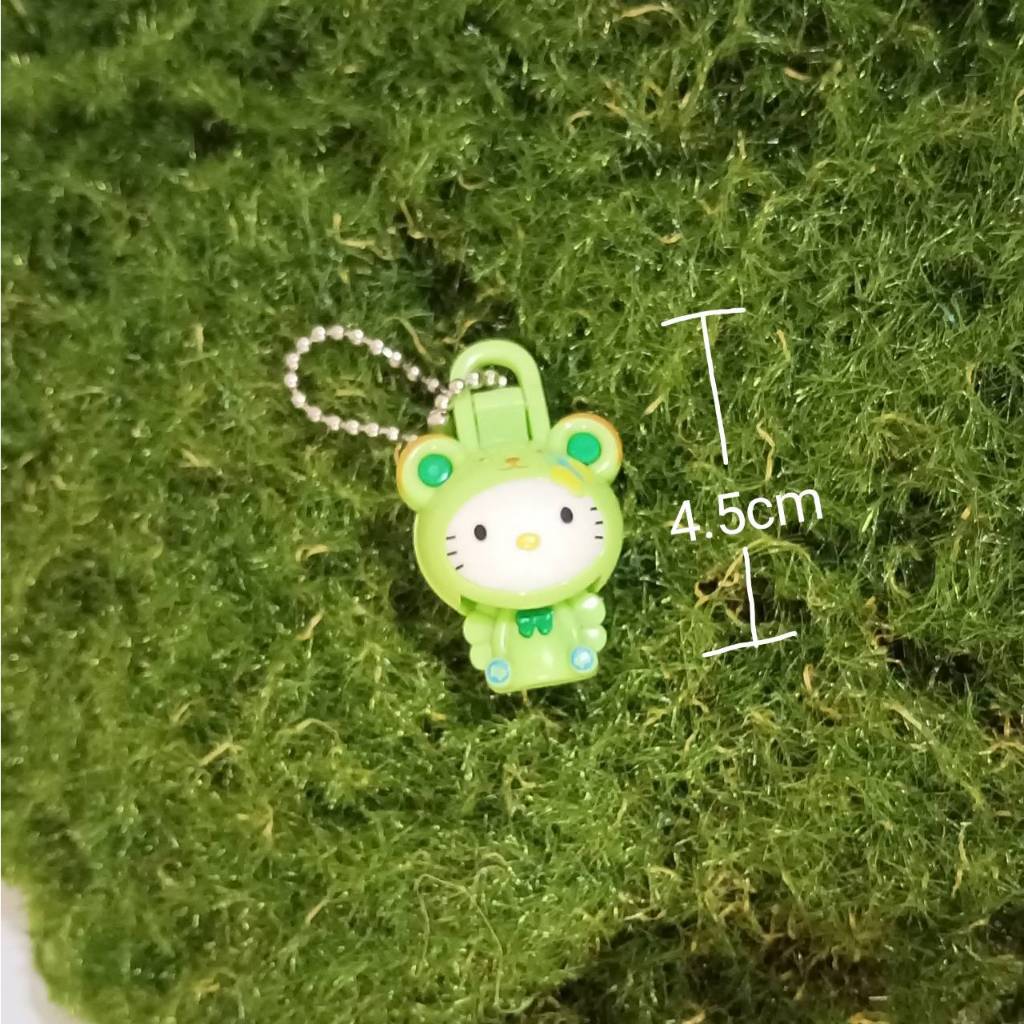 Hello Kitty 吊飾 伸縮吊飾 綠色小熊套裝