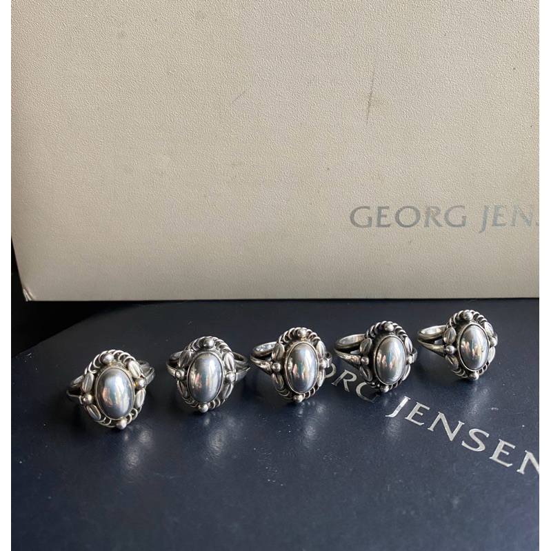 Georg Jensen喬治傑生GJ#1A 丹麥製銀石戒指
