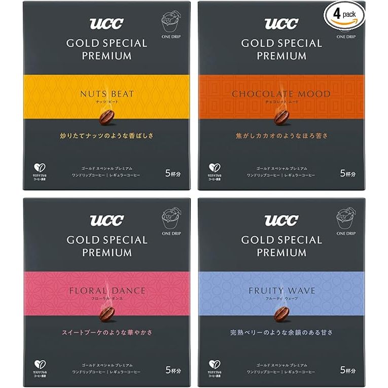 UCC 黃金特別溢價5 杯滴漏咖啡什錦 4 種套裝，各 1 種[咖啡禮品][日本直送]