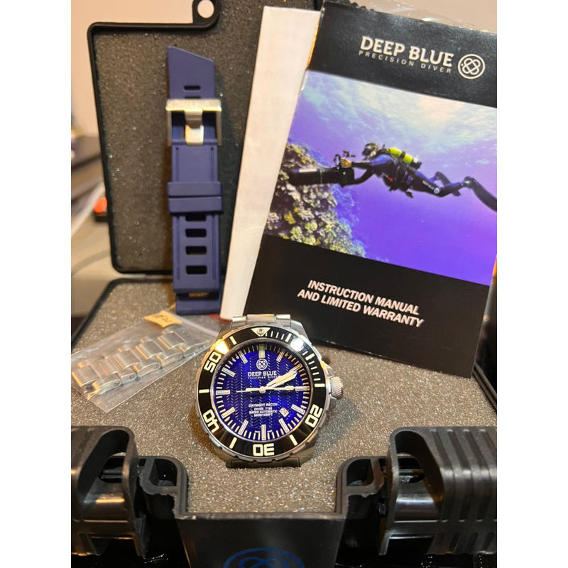 deep blue 氚燈 潛水錶 男錶 絕版 瑞士錶 eta2824