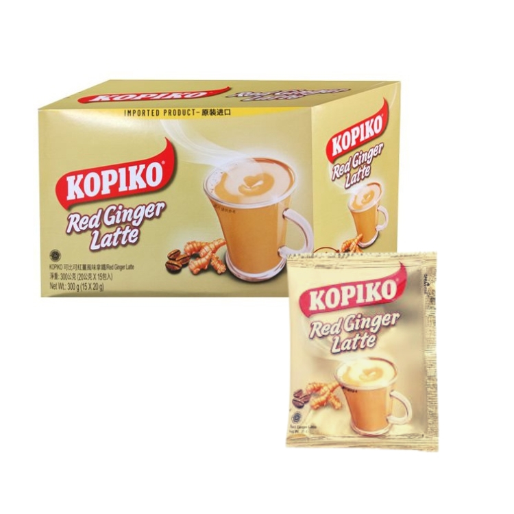 ﹝小資屋﹞KOPIKO可比可 紅薑拿鐵咖啡（15包/盒）促進新陳代謝