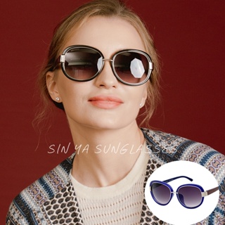 精品太陽眼鏡 時尚圓框太陽眼鏡 歐美風格 藍框灰片 抗UV400