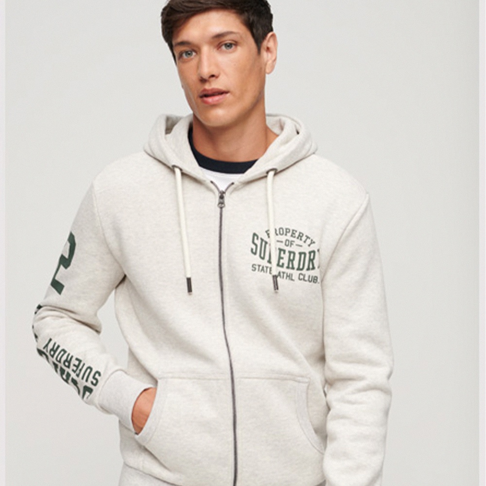 【Superdry】男裝 連帽外套 Athletic Coll 灰