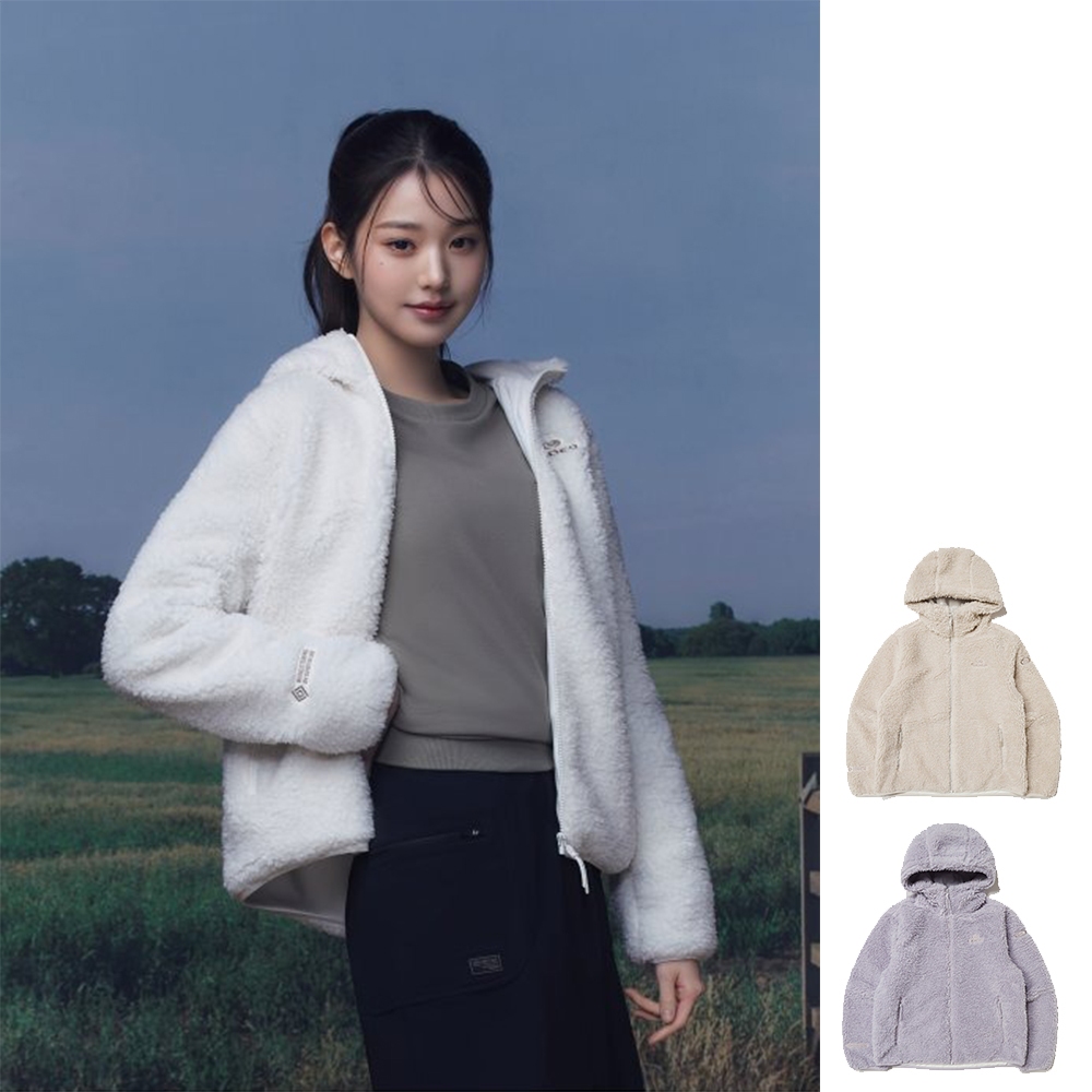 法國【EiDER】女Gore-tex Windstopper 防風抗水連帽刷毛外套23EDWU23104-白、卡其、紫