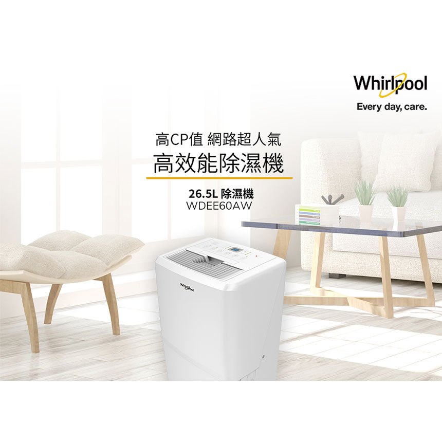 加碼郵政禮卷500~惠而浦 Whirlpool 32公升 節能除濕機 ( WDEE70AW )