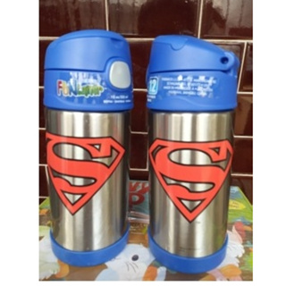 【美國膳魔師 Thermos】不鏽鋼兒童吸管水壺 /兒童學習水杯 超人 特賣出清