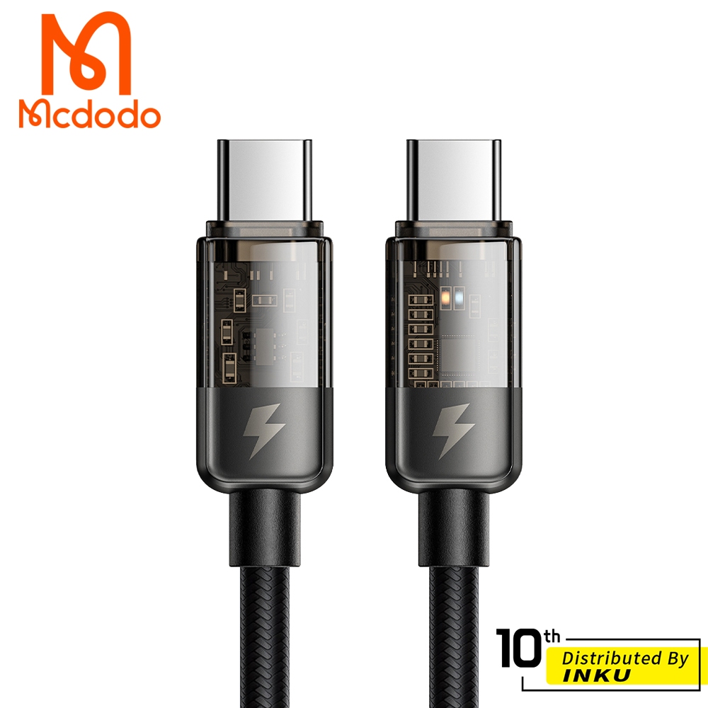 Mcdodo 麥多多 透影 雙TypeC 智能斷電充電線 5A 100W PD 補電 手機線 1.2M 1.8M 公司貨