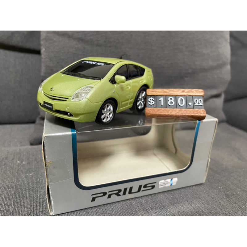 早期原廠絕版 豐田 Toyota 第一代油電車款 Prius Q版迴力車 模型車綠色