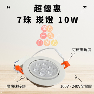 【CP YA 】MARCH 勁亮崁燈 LED 10W 黃光 自然光 白光 嵌燈 9.5公分 9.5CM 投射燈