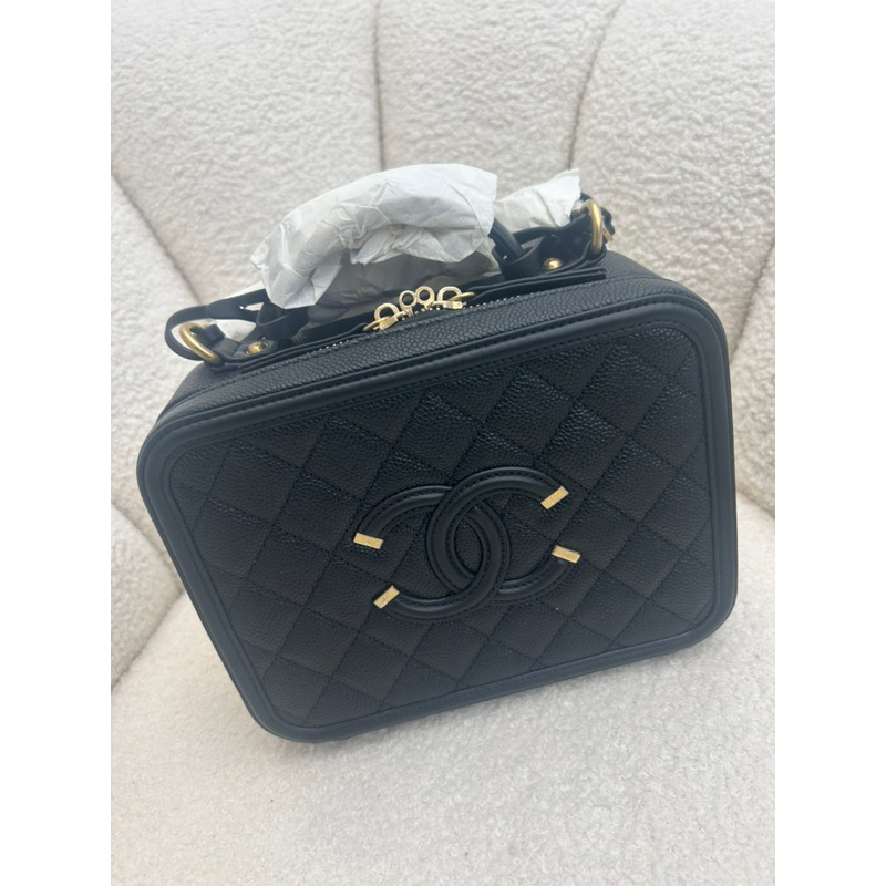 Chanel vanity case 21cm 復 古小化妝包「全新正品」