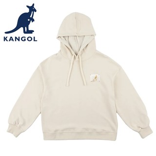 KANGOL 英國袋鼠 秋冬 帽T 長袖上衣 長T 連帽T 63521050 米白 黑色