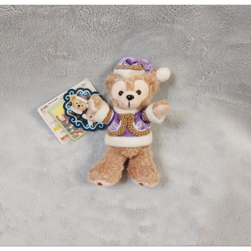 全新 日本迪士尼樂園 2014年 聖誕節 達菲熊別針包包吊飾小玩偶 耶誕節duffy 冬季大衣帽子掛飾絨毛小娃娃 小公仔