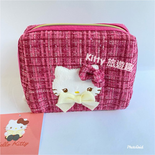 [Kitty 旅遊趣] Hello Kitty 化妝包 收納包 凱蒂貓 美樂蒂 酷洛米 冬日緞帶