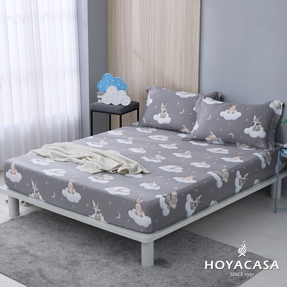 HOYACASA 漫步雲端(全A版)-100%天絲枕套床包三件組(單人/雙人/加大)