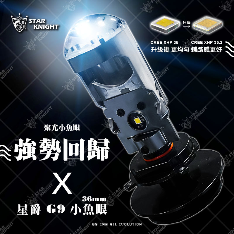 【瘋猿二輪】【星爵】新版35.2晶片 G9 LED 小魚眼 6000K