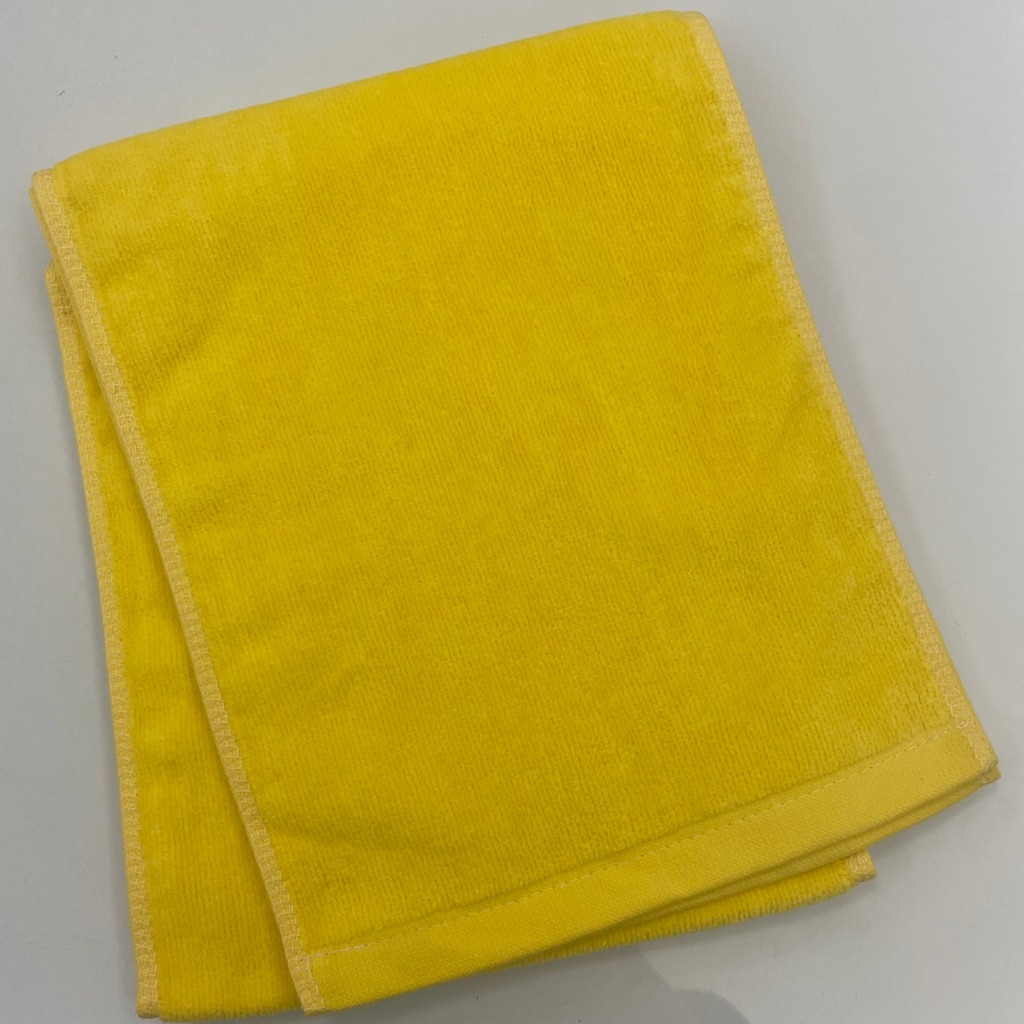 絨面素色運動毛巾/黃色--金鵬巾緻親子館 (台灣製)(永鵬毛巾)