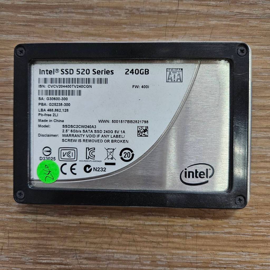 【阿佑電腦】2.5吋SSD固態碟/intel/240GB/拆機良品