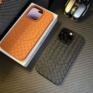 散熱殼 MagSafe磁吸 iPhone16promax手機殼 防摔 i14 13pro i11 i15 保護殼 編織紋