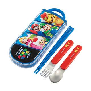 ♡松鼠日貨♡skater 日本製 抗菌 瑪利歐 Super Mario 攜帶式 兒童 餐具組 湯匙 叉子 筷子