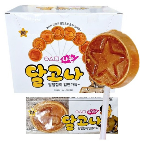 [現貨2026.02.28]韓國 ❤⭐️魷魚遊戲同款🔺☂️ 古早味焦糖餅-椪糖棒棒糖 15g