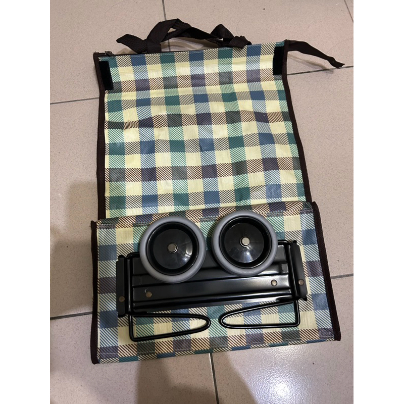 二手近全新，中鋼紀念品購物袋折疊 拖輪買菜車